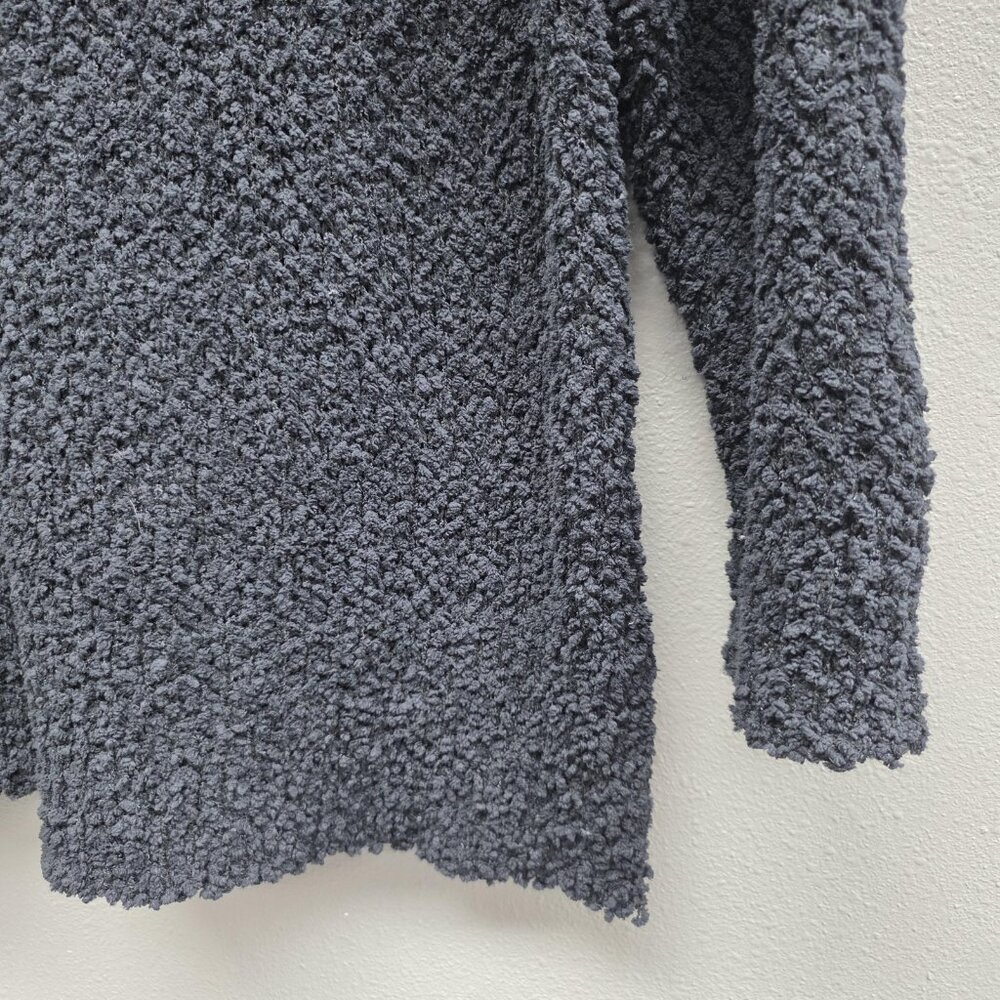 Boucle Sherpa Pullover Sweater Womens XL Charcoal Gray Textured Tunic Cozy - Picture 3 of 10